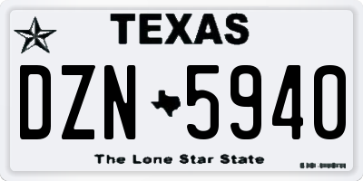TX license plate DZN5940