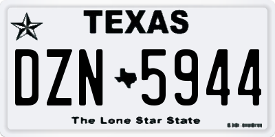 TX license plate DZN5944