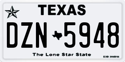 TX license plate DZN5948