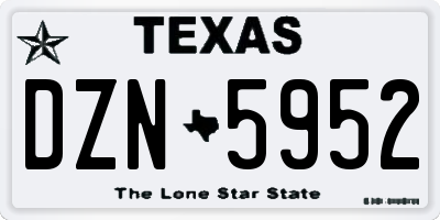 TX license plate DZN5952