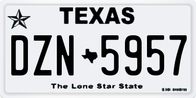 TX license plate DZN5957