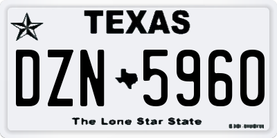 TX license plate DZN5960