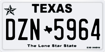 TX license plate DZN5964
