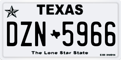 TX license plate DZN5966