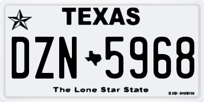 TX license plate DZN5968