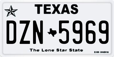 TX license plate DZN5969