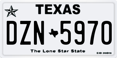 TX license plate DZN5970