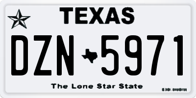 TX license plate DZN5971