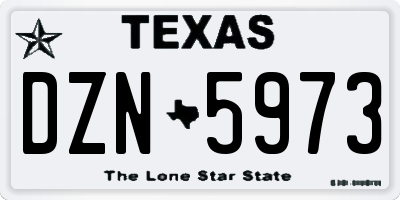 TX license plate DZN5973