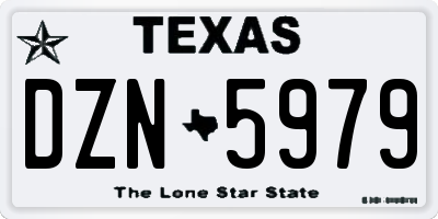 TX license plate DZN5979