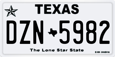 TX license plate DZN5982