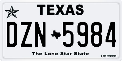 TX license plate DZN5984