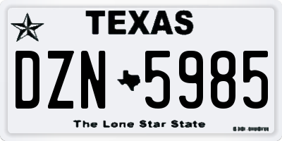 TX license plate DZN5985