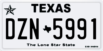 TX license plate DZN5991