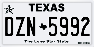 TX license plate DZN5992