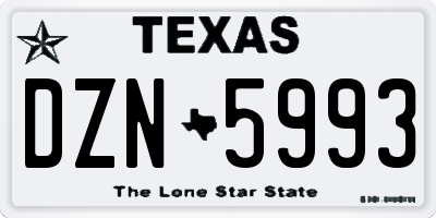 TX license plate DZN5993