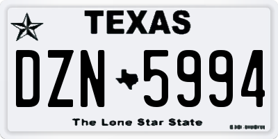 TX license plate DZN5994