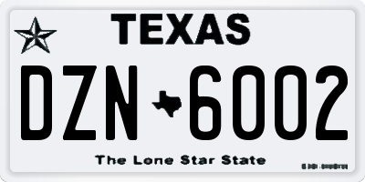 TX license plate DZN6002