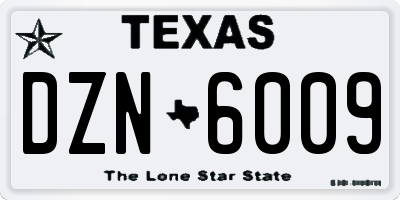 TX license plate DZN6009
