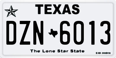 TX license plate DZN6013