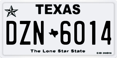 TX license plate DZN6014