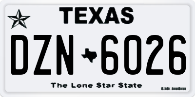 TX license plate DZN6026