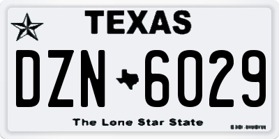 TX license plate DZN6029