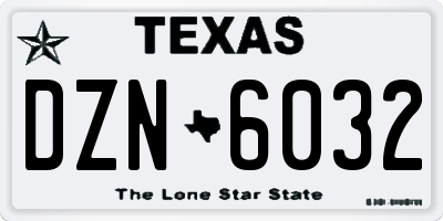 TX license plate DZN6032