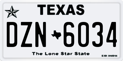 TX license plate DZN6034