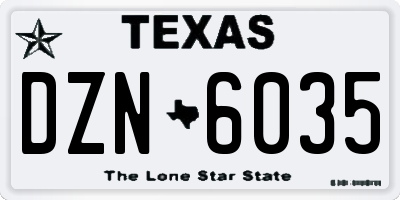 TX license plate DZN6035