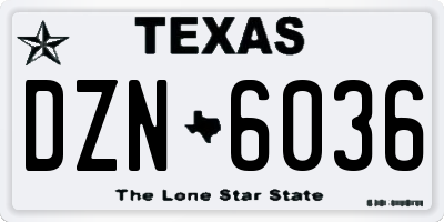TX license plate DZN6036