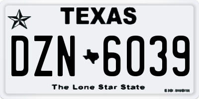 TX license plate DZN6039