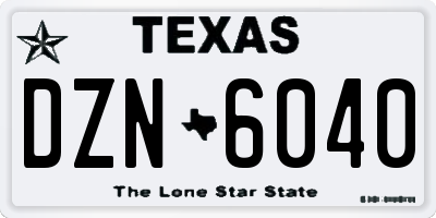 TX license plate DZN6040