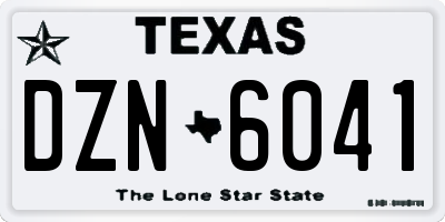 TX license plate DZN6041