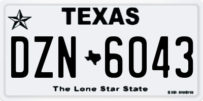 TX license plate DZN6043