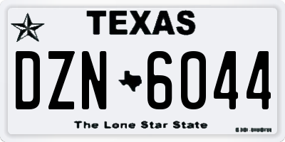 TX license plate DZN6044