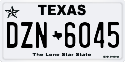 TX license plate DZN6045