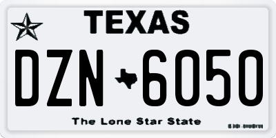 TX license plate DZN6050