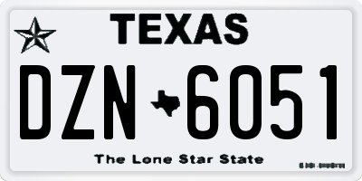 TX license plate DZN6051