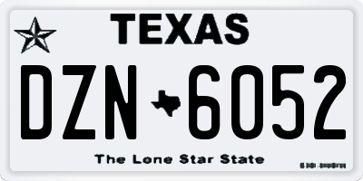 TX license plate DZN6052