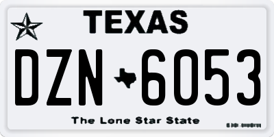 TX license plate DZN6053