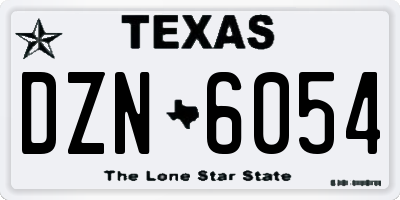 TX license plate DZN6054