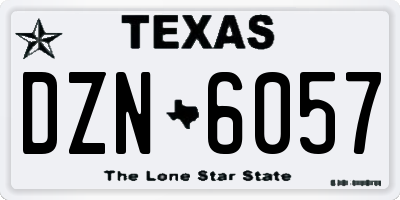 TX license plate DZN6057