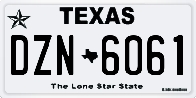 TX license plate DZN6061