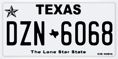 TX license plate DZN6068