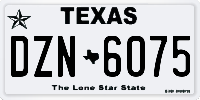 TX license plate DZN6075