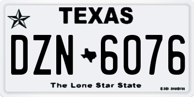 TX license plate DZN6076