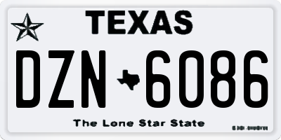 TX license plate DZN6086