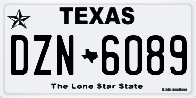 TX license plate DZN6089