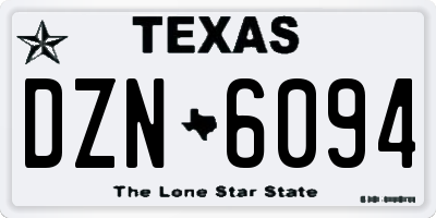 TX license plate DZN6094